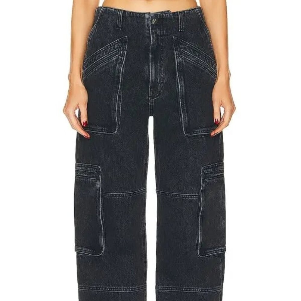 Amiri Cargo Loose in Faded Black wide leg cargo pockets jeans new